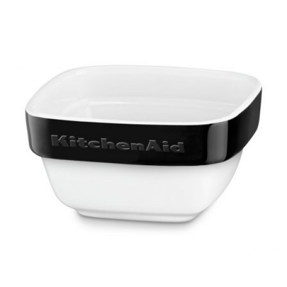 Набор керамических мини чаш квадратных для запекания (4шт.), 4х0,22 л (черный), KitchenAid KBLR04RMOB