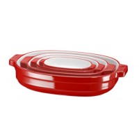 Набор керамических кастрюль (4 шт.), (красный), KitchenAid KBLR04NS